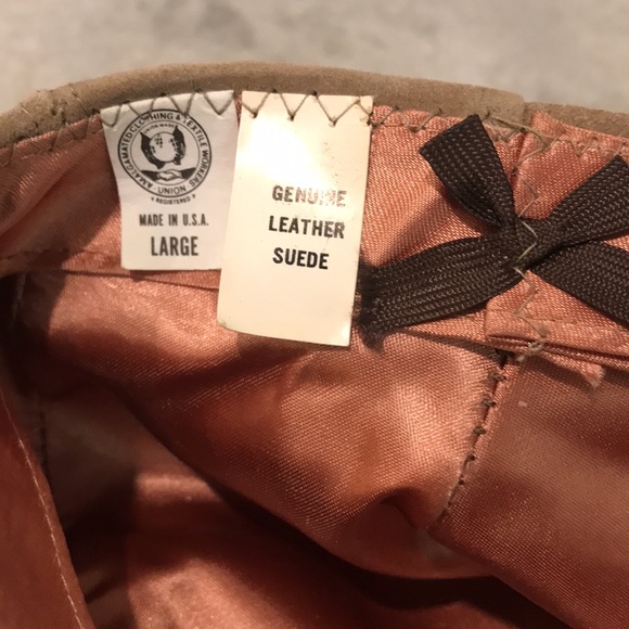 Eddie Bauer Leather Golf Hat Vintage Newsboy Celtic Gatsby Cap Brown L Made USA - Picture 5 of 8